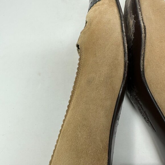 Salvatore Ferragamo Square Toe Suede Pumps Size 8 - Picture 11 of 13